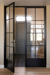 WDMA exterior iron french doors windows steel framed glass doors