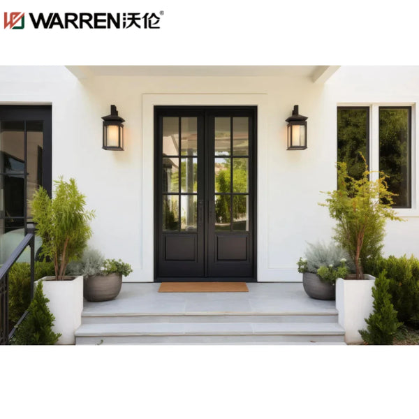 Warren Black Glass Front Doors French Doors With Mini Blinds Black Entrance Door French Exterior Double