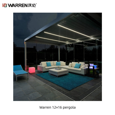 Warren 12x16 Louvered Pergola with Aluminum Alloy White Canopy