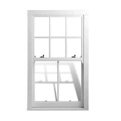 White  Double Hung Vertical Sash Window French Glass windows Aluminum Up Down Sliding Window With Grill