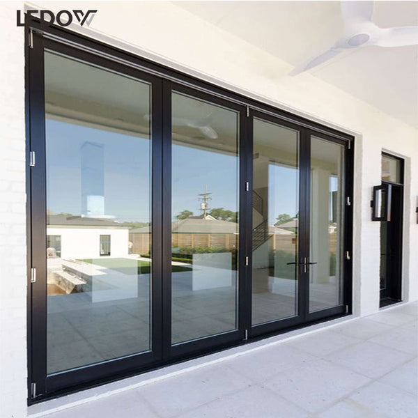 Customized Waterproof Exterior Aluminum Glass Bifold Patio Sliding Bi Folding Doors