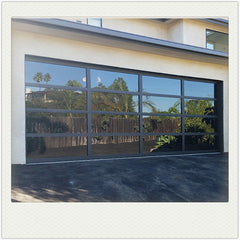 China WDMA Black Anodized Aluminum Frame Tempered Frosted Plexiglass/Glass Garage Door