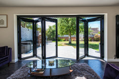 Hurricane impact folding door aluminium impact bi fold doors with SGP heavy safety glass for sunroom conservatory