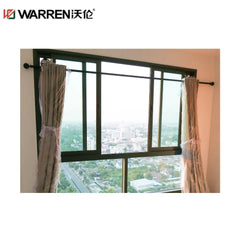 48x48 Sliding Aluminium Triple Glazing Brown House Window Bathroom