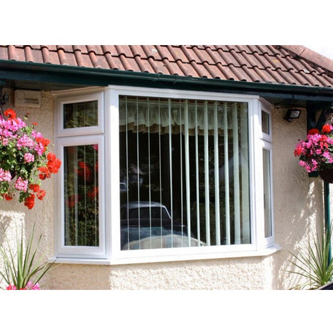 Home Used Balcony Decoration White Corner Glass Window Tilt Turn Bay Aluminium Window