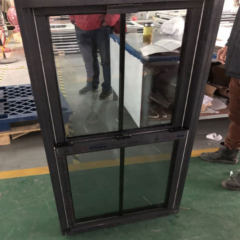 WDMA Black Aluminum Double Pane Sliding Windows