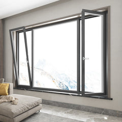 WDMA NAMI Certificate  window with  safety tempered with double glazing black thermal break aluminium tilt & turn window