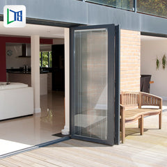 Aluminum patio / balcony double glass exterior accordion folding door Folding glass balcony aluminium bifold doors