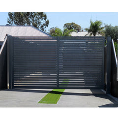 Automatic System Modern Aluminum Gate Destign Retractable Sliding Louver Gate For Villa Garden And Backyard