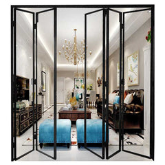 Slime Narrow Border Line Bi Fold Aluminum Patio Door Luxury Lowe Glass Slim Frame Aluminium Bifold Folding sliding door