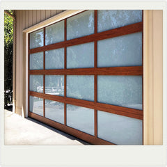 China WDMA Black Anodized Aluminum Frame Tempered Frosted Plexiglass/Glass Garage Door