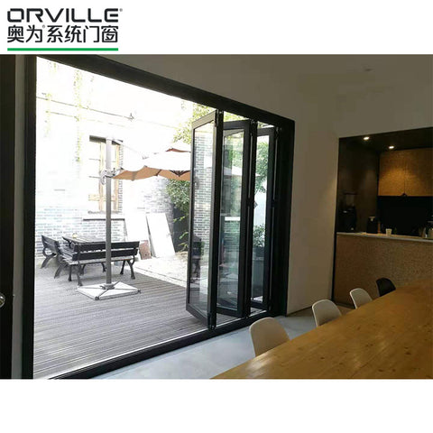 Good selling good wind pressure resistance ORVILLE folding glass door on China WDMA