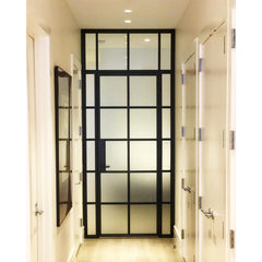 WDMA High quality Exterior door double tempered glass door entry wrought iron door design