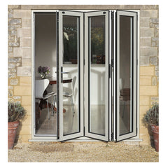 Modern Design Exterior Balcony Flexible Track Aluminum Glass 3 Panel Sliding Bifold Patio Door