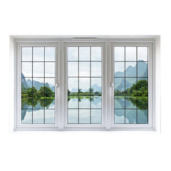 Residential hotel horizontal pivoting aluminum tempered glass casement window French window grill design manufacturer