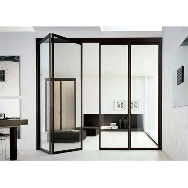 Luxurious design heat & hound insulation bifold bi folding style aluminum  interior balcony accordion folding glass door