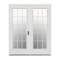 Aluminum soundproof interior double Georgian grille design casement french door