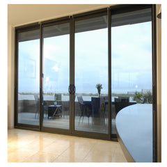 Insulated Balcony Sound Proof Unbreakable Tempered Glass Aluminum Sliding Patio  Door Exterior Glass Door