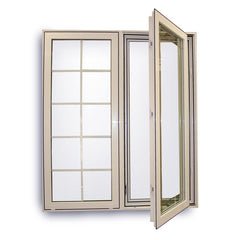 Residential hotel horizontal pivoting aluminum tempered glass casement window French window grill design manufacturer