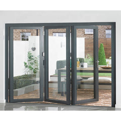 Luxurious design heat & hound insulation bifold bi folding style aluminum  interior balcony accordion folding glass door