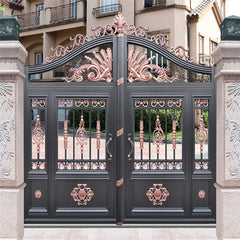 American Aluminum Gate Design Decorative Luxury Villa Electric Gate House Aluminum Courtyard Entrance Main Gate For Sale