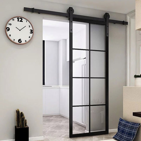 WDMA wholesale soundproof interior wrought iron insulated sliding barn doors for house