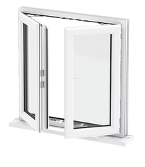 WDMA Deluxe Designs Double Clear Glazed Glass PVC French Casement Window Soundproof