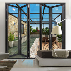 China WDMA safe glass folding/ bifold/ bi folding door