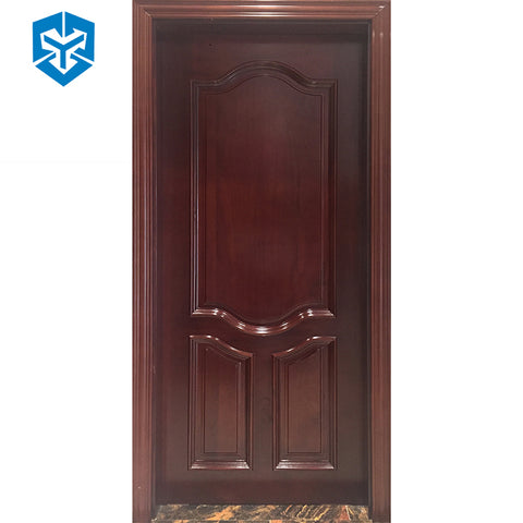 High quality custom size single double leaf exterior carved solid sliding wooden door on China WDMA