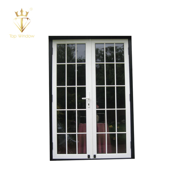 Top Window Aluminum big glass door with grilled designment aluminum patio french door security bar for french door on China WDMA