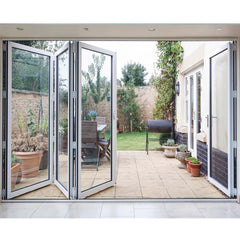 Transparent Low E Glass Folding Patrition Door Aluminum Soundproof Sliding Folding Interior Bi-fold Door folding door