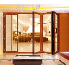 aluminium weather proof tempered glass folding door grill design