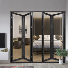 China WDMA Luxury home double tempered glass folding bifold bi folding doors