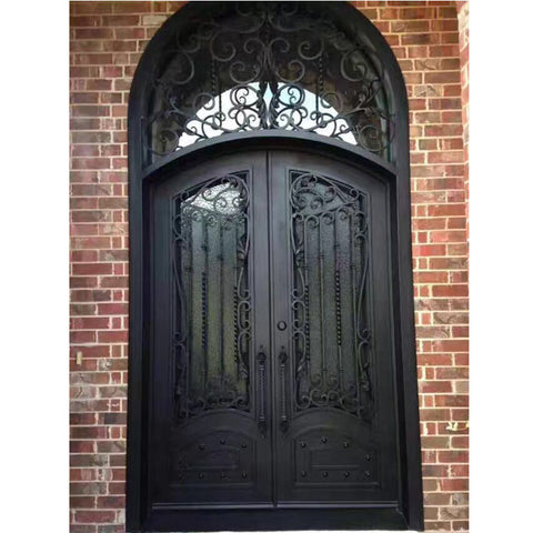 Accept custom front entry main wrought iron double door on China WDMA