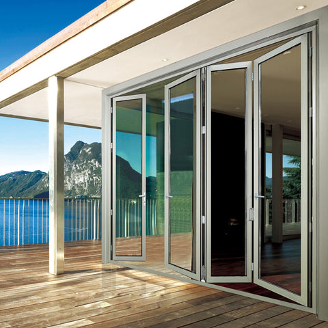 China WDMA waterproof soundproof exterior aluminium glass bi folding patio doors