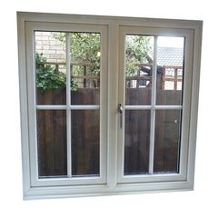 WDMA Deluxe Designs Double Clear Glazed Glass PVC French Casement Window Soundproof