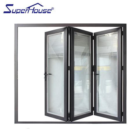 Built-in shutter aluminium frame concertina folding door for living room on China WDMA