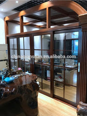 factory wholesale commercial system aluminium four panels sliding closet doors two tracks sliding closet door double glass on China WDMA