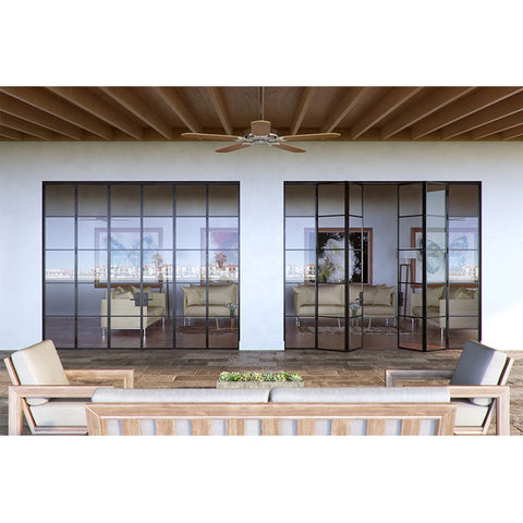 WDMA French double french steel door with frosted  glass wrought iron french doors for america