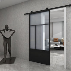 WDMA High quality Steel insulated sliding barn door steel frame sliding door with hardware