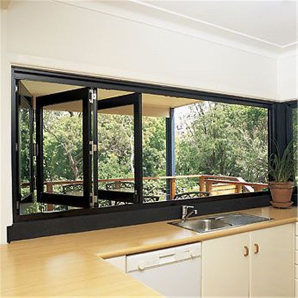 China WDMA Aluminum Frameless Folding Glass Bi Fold Aluminium Bi-Folding Window