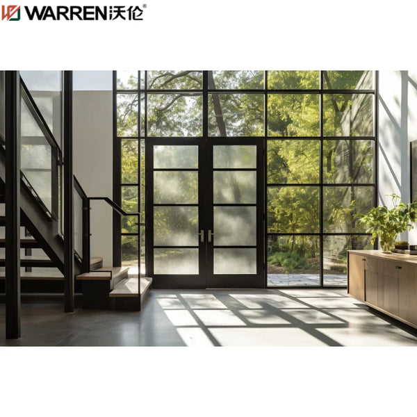 Warren Main Hall Double Door Design Aluminum Bathroom Door Commercial Frosted Glass Door