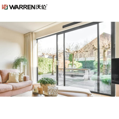 Warren 120x80 Sliding Aluminium Double Glass Black Multi Slide Door Patio Door