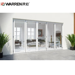 23x80 Bifold Aluminium Triple Glass Black Large Soundproof Door For Living Room