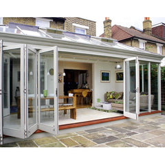 Factory Price Broken Bridge Bifold Aluminium Folding Glass Doors Exterior Partition For Garden