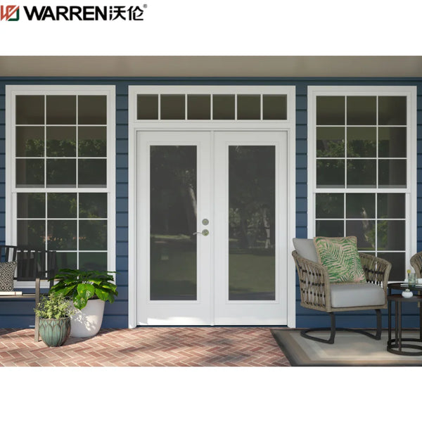 WDMA 26x78 Exterior Door French 3 4 Lite Entry Door Clear Glass 8 Wide Door Aluminum Double