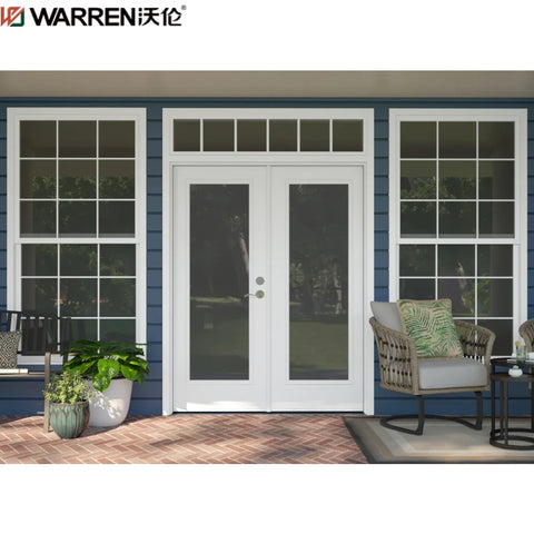 Warren 26x78 Exterior Door French 3 4 Lite Entry Door Clear Glass 8 Wide Door Aluminum Double