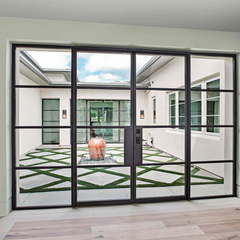 WDMA wholesale price commercial black metal steel framed glass windows& doors