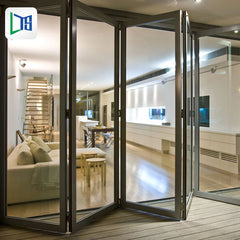 Aluminum patio / balcony double glass exterior accordion folding door Folding glass balcony aluminium bifold doors