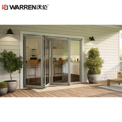 22x80 Folding Aluminium Double Glass Brown Patio Exterior Door Custom